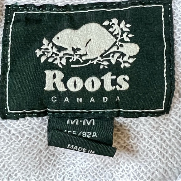 ROOTS Canada Short Sleeve Unisex Hoodie With Flocked Logo Size Medium - Picture 7 of 10